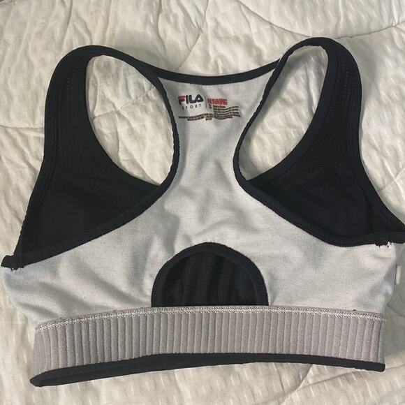 Fila Black Sports Bra with Mesh Racer Back Size S. See Video - Picture 4 of 10
